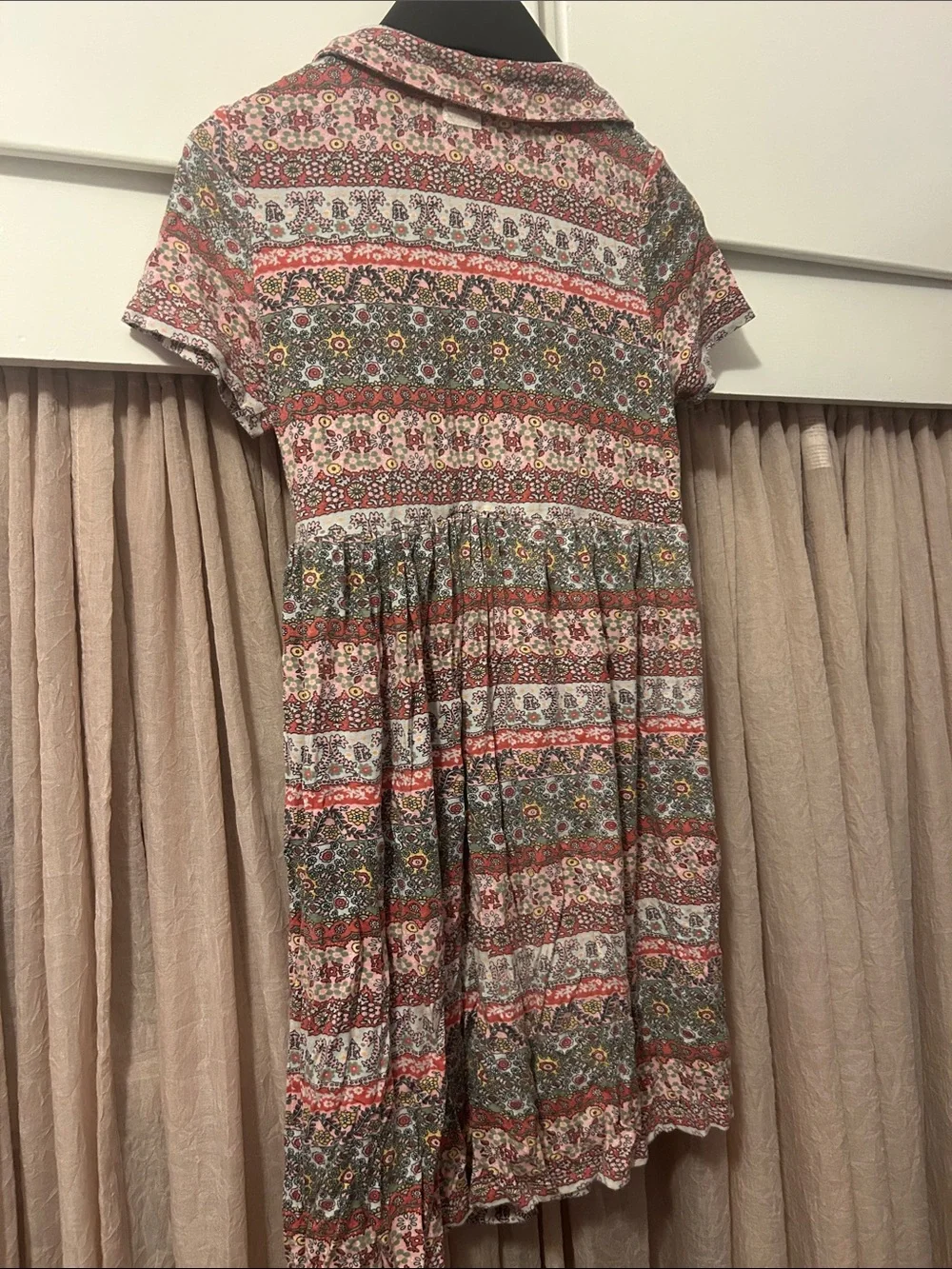 O'Neill Pink Multi Paisley-Stripe Short Sleeve Mini Dress